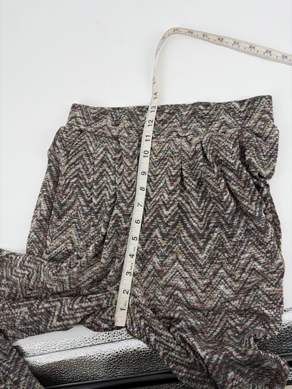 Free People Harlow Harem Knit Joggers Womens XS Marled Chevron Pleated Pull On - Picture 8 of 10